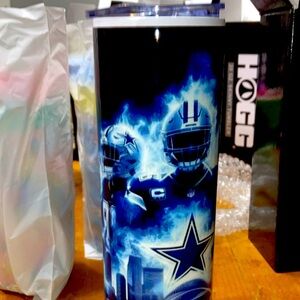 Blue Football Themed Tumbler